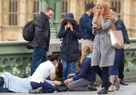 Woman in hijab helps victims